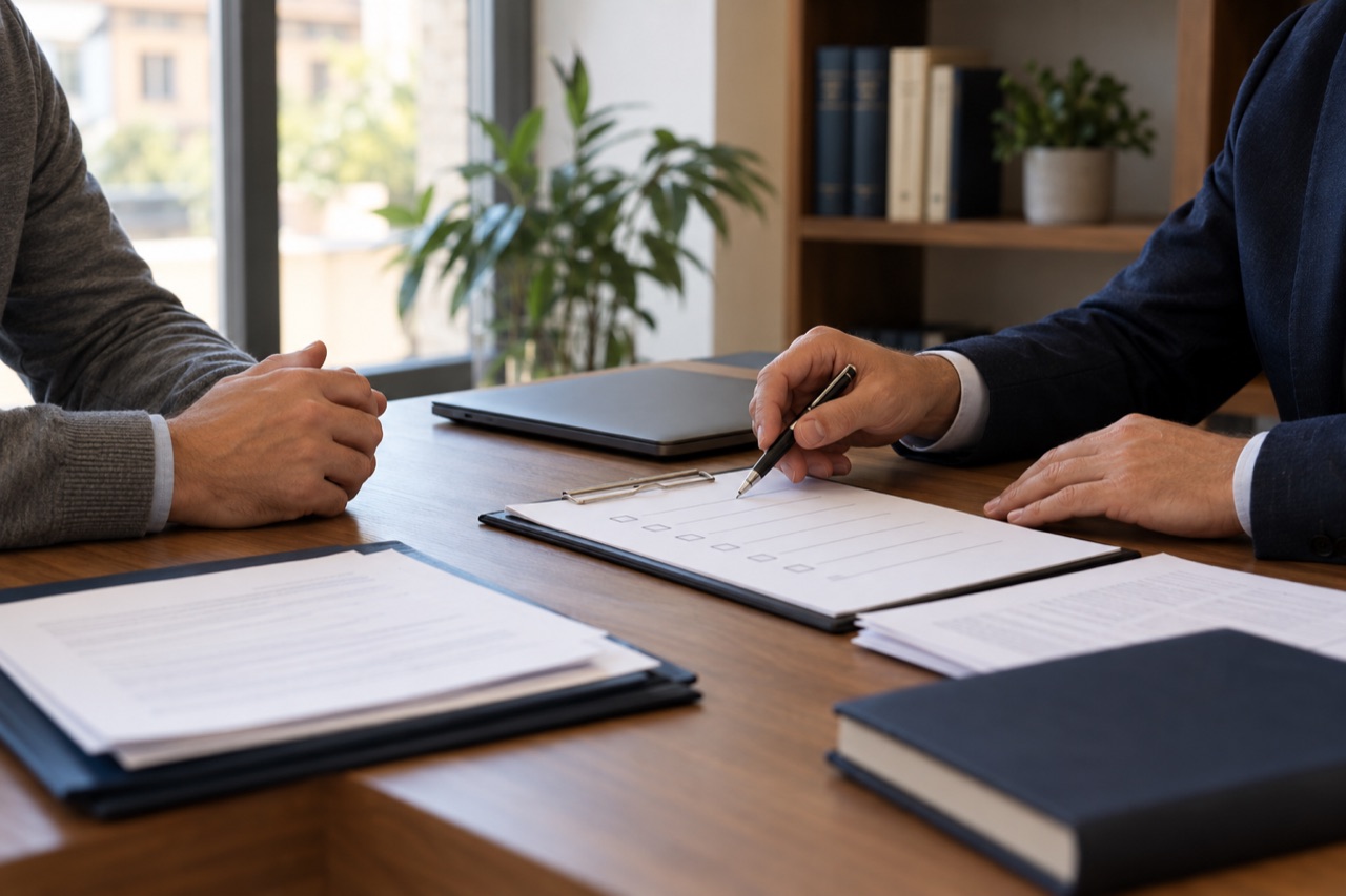Lavoratore e professionista confrontano i documenti per verificare il TFR non pagato