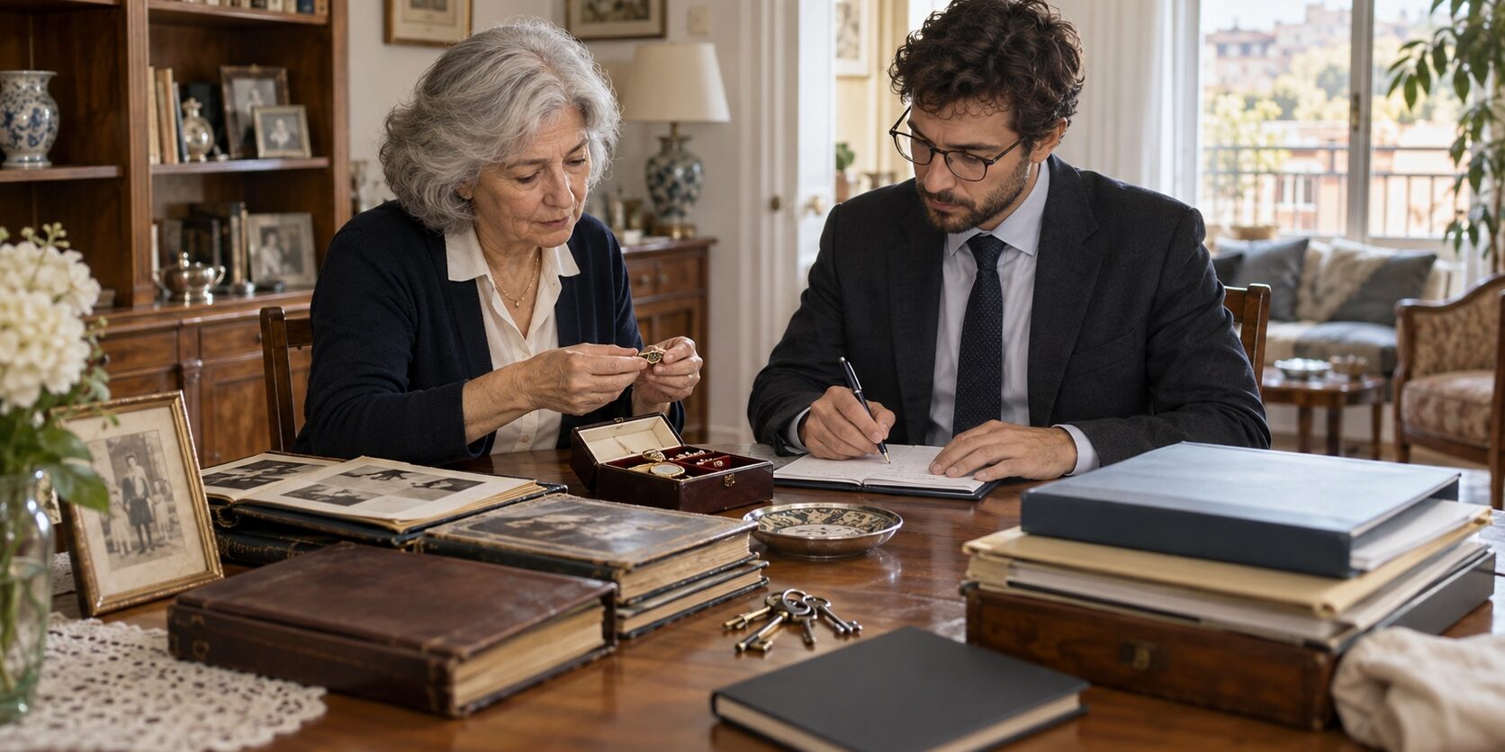 Erede e professionista catalogano i beni per l’accettazione con beneficio di inventario