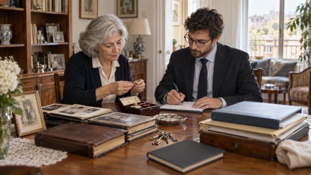 Erede e professionista catalogano i beni per l’accettazione con beneficio di inventario
