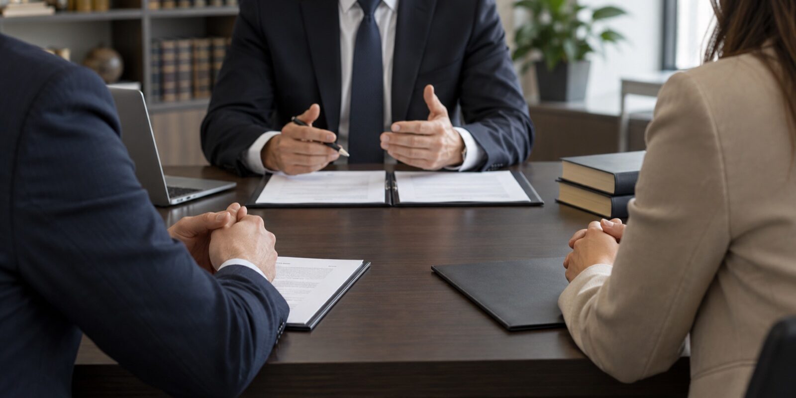Confronto tra coniugi e avvocato sul divorzio giudiziale