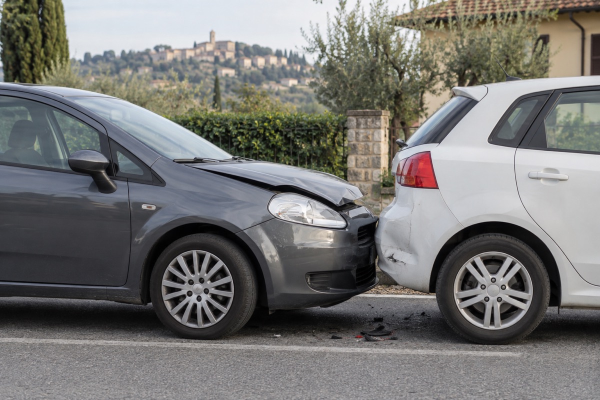 Due automobili coinvolte in un incidente stradale senza feriti visibili